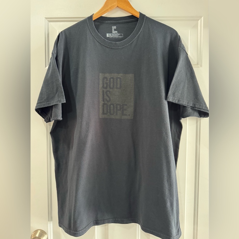 GOD IS DOPE Cotton Short Sleeve Tee Unisex Size 2XL Black